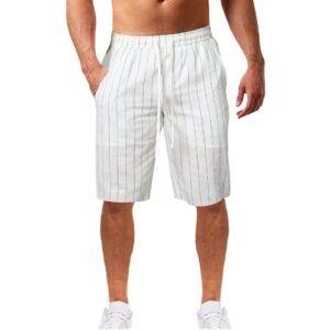 Bermudas masculina Nova Moda Verão Listrado, Alta Qualidade,  Casual Social Elástico Cintura, Shorts