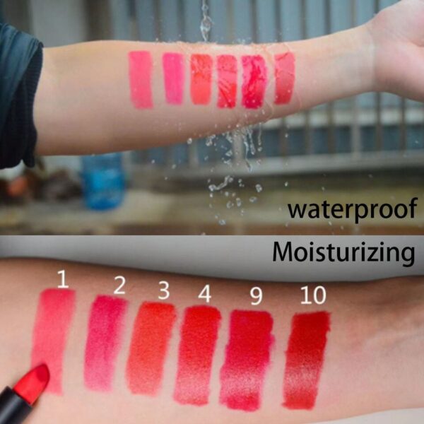 Batom a prova d água, Waterproof Nude Matte Lipsticks, Long Lasting Lip Stick, não desbota, Sexy vermelho, rosa, Velvet Lipsticks, 6 cores - Image 2