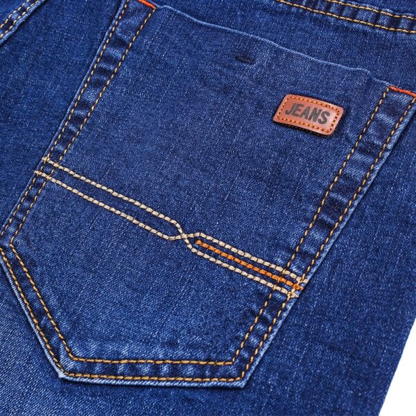 Calças masculina Jeans casual, Straight Stretch Moda Clássico Azul Preto, Denim Calças Masculinas Marca Vestuário - Image 5