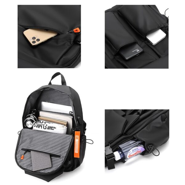 Mochilas unissex de alta qualidade luxo, 15.6 portátil, mochila de alta capacidade à prova d água, bolsa de viagem, moda escola - Image 4