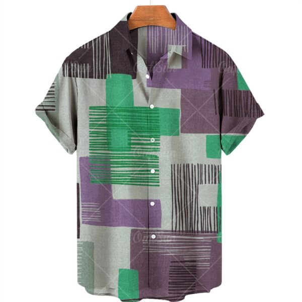 Camisas masculina manga curta,  Oversized Xadrez Floral, Tops Botões, Casuais Verão, Roupas De Luxo Sociais Homens Havaí Camisas 5XL - Image 10