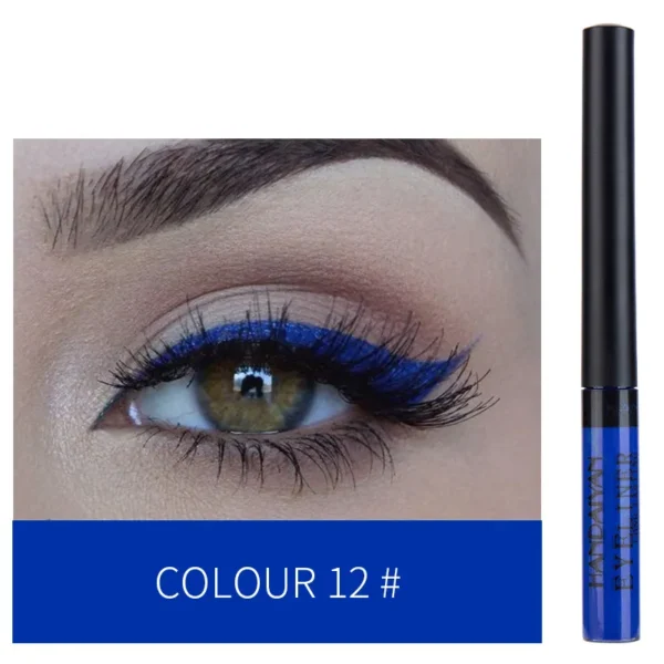 Sombras líquida Impermeável, Eyeliner Pen Set ( caneta ), de longa duração, fosco colorido Eye Liner, Quick Dry cosméticos, branco, forro verde, 12 cores - Image 15