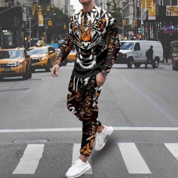 Calças de moletom + blusa manga comprida, vintage, Moletom extragrande, Roupas masculinas, Outono, Streetwear, conjunto 2 peças, 2023 - Image 16