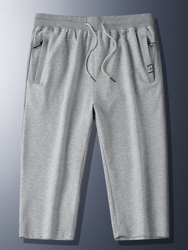 Bermudas masculina em algodão respirável, Sweatshorts, calções largos, calções casuais, bolsos com zíper, roupas esportivas, treino, plus size, 8XL, verão - Image 2