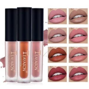 Batom líquido fosco de veludo, nude, maquiagem à prova d água, longa duração, vermelho brilho labial sexy glaze