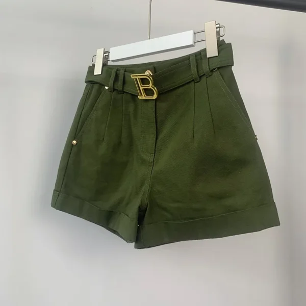 Shorts feminino jeans lavados com cinto, calça jeans de qualidade, textura rosa, estilo casual, opção de 6 cores - Image 7