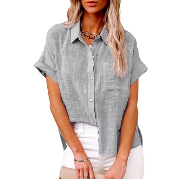 Camisas feminina de manga comprida com lapela, camisa extragrande solta, camisas brancas amarelas de lazer, blusas femininas, outono - Image 19