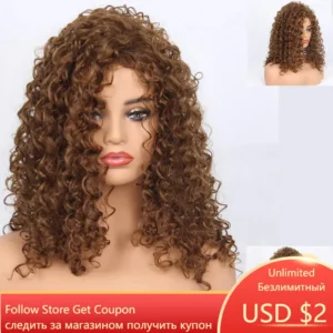 Perucas sintética Afro, GNIMEGIL, cor ruiva, longa, perucas encaracoladas, macia, grossa, onda profunda, cabelo feminino.