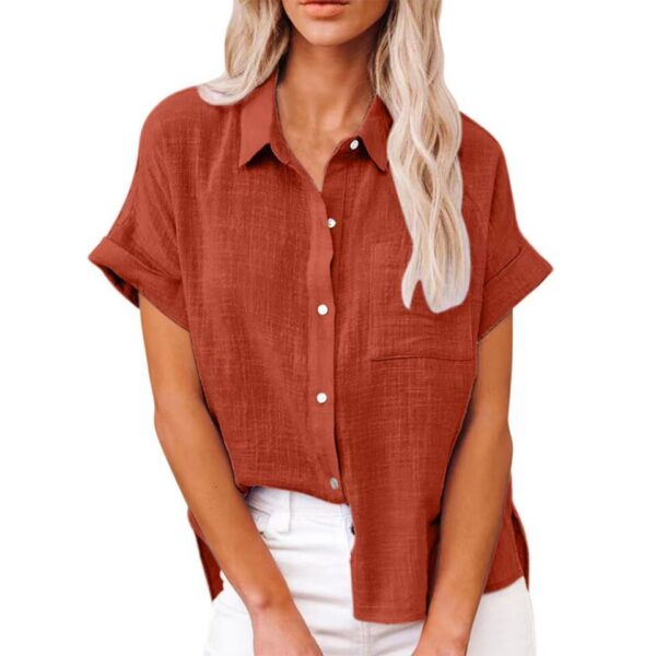 Camisas feminina de manga comprida com lapela, camisa extragrande solta, camisas brancas amarelas de lazer, blusas femininas, outono - Image 2