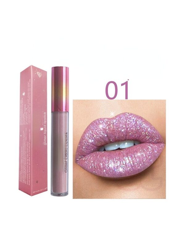 Batom líquido Diamond Pearl, Waterproof Diamond Shimmer Glitter Lip Gloss, 18 Cores Matte Glitter, Color Lip Gloss Sexy Make Up - Image 18