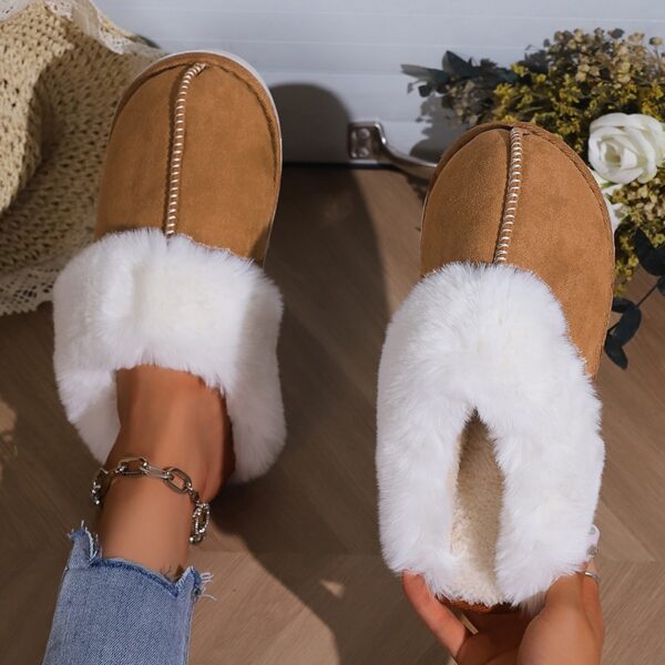 Chinelos masculino/feminino de pele, sapatos de casa para casais, camurça falsa, dedo do pé fechado, sola macia confortável, slides para casa, inverno, 2023 - Image 10