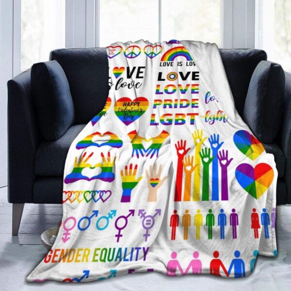 Cobertor de flanela LGBTQ, Orgulho arco-íris, Cobertores vintage para cama, Sofá, Leve, Macio, Cama Aconchegante, Quente. - Image 14