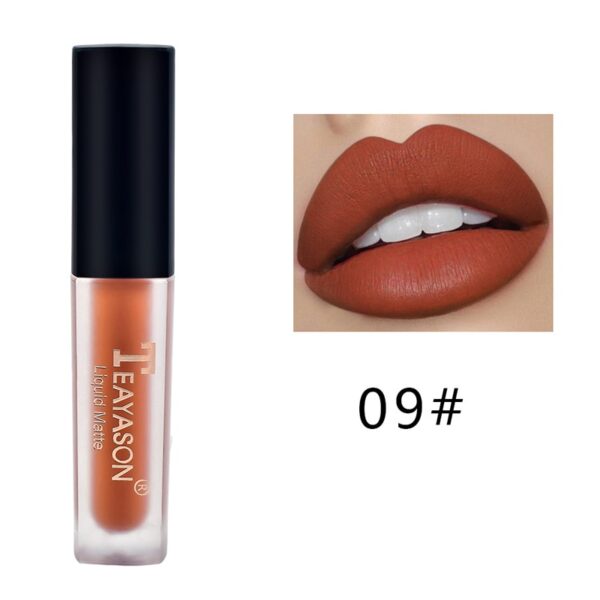 Batom líquido fosco de veludo, nude, maquiagem à prova d água, longa duração, vermelho brilho labial sexy glaze - Image 5