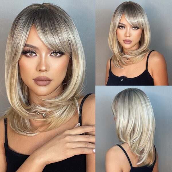 Perucas curta sintética, HENRY MARGU, para Mulheres Negras, Loiras, Marrons, Ombre Com Franja, Cabelo Cosplay, Resistente Ao Calor - Image 14