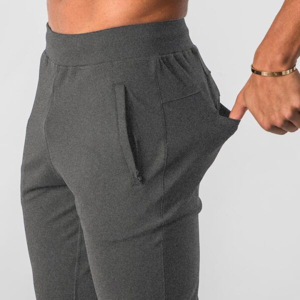 Calças masculina de algodão fina respirável, casual, de boca de feixe, esportes de treino de corrida, musculação, novo 2023 - Image 2