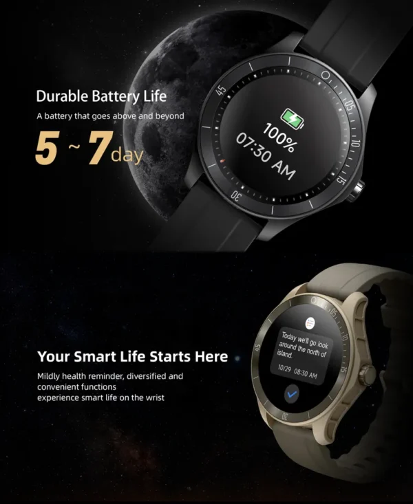 Relógios de pulso, inteligente, unissex, JWMOVE-IDW18, 1.38 Polegada tela, freqüência cardíaca em tempo real, 5ATM, chamada Bluetooth, monitor de estresse, esporte - Image 8