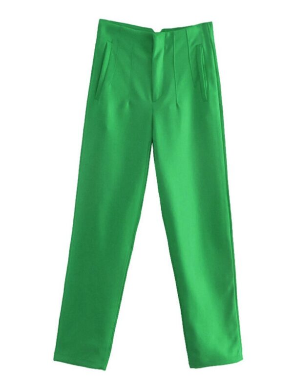 Calças feminina cintura alta, Pai Rann, elegantes e casuais, bege, calças justas femininas, moda, primavera - Image 30