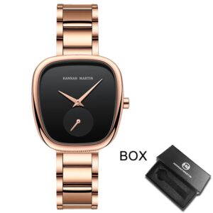 Relógio de pulso feminino 2023 nova chegada tonneau, design moda casual, pulseira simples elegante, senhoras, quartzo