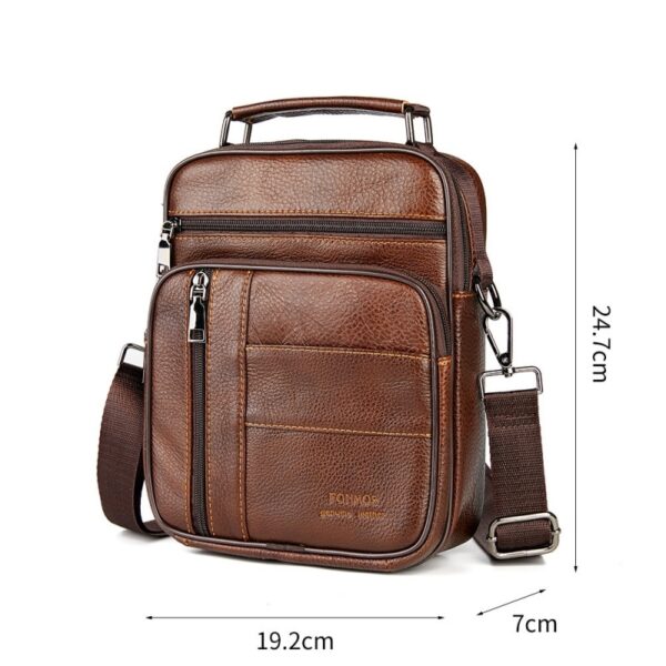 Bolsa de ombro de couro vintage, couro genuíno, bolsa tiracolo, bolsa de telefone mensageiro, bolsa casual - Image 3