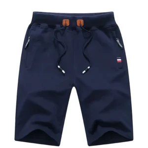 Bermudas masculina de algodão, casual, calças de verão, roupas de praia pretas, marca clássica, novo, 2023