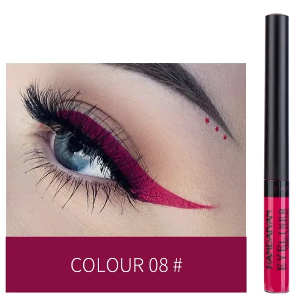 Sombras líquida Impermeável, Eyeliner Pen Set ( caneta ), de longa duração, fosco colorido Eye Liner, Quick Dry cosméticos, branco, forro verde, 12 cores - Image 12