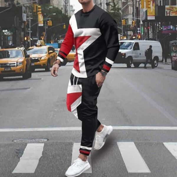 Calças de moletom + blusa manga comprida, vintage, Moletom extragrande, Roupas masculinas, Outono, Streetwear, conjunto 2 peças, 2023 - Image 9