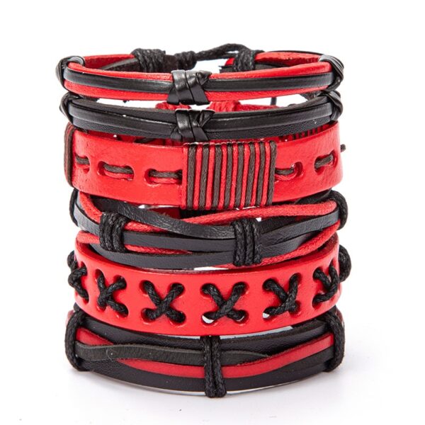 Pulseira couro ajustável, moda viking, mão, pulseiras tecido crânio, jóias ajustável conjunto - Image 34