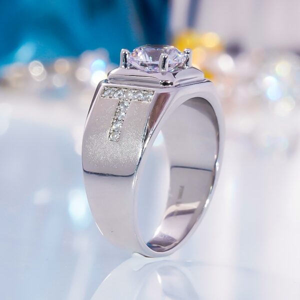Anéis masculino, Qinhuan moissanite, s925 prata esterlina 18k branco banhado a ouro, jóias finas anel de luxo - Image 5