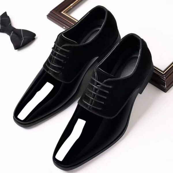 Sapatos de couro masculino Oxford de laca, sapatos luxuosos, sapatos de dedo apontado, sapatos clássicos Derby, tamanho 38-48 - Image 6