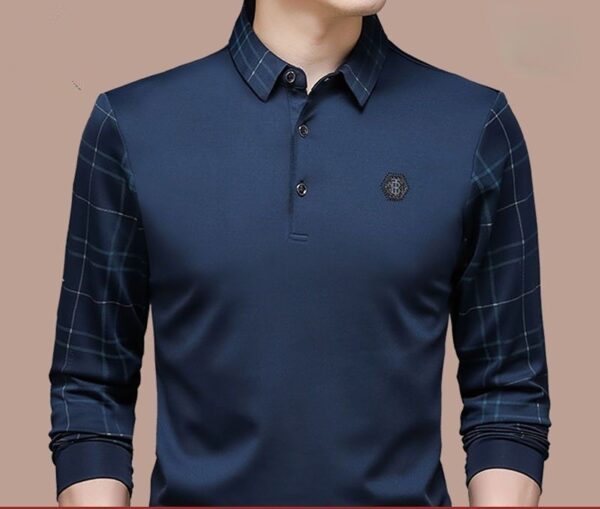 Camisetas masculina Polo gelo manga longa, camisa larga fina e lapela, tops, casual, primavera, verão, novo, 2023 - Image 12