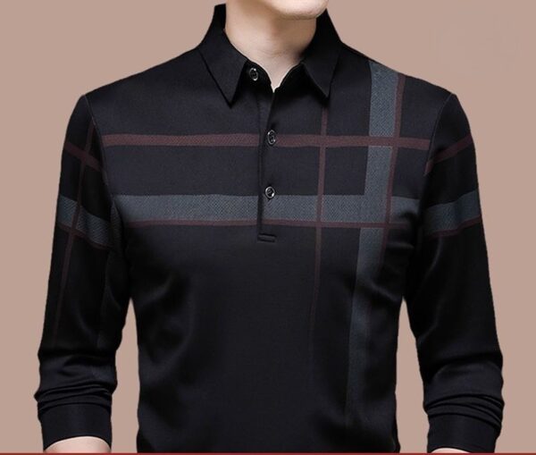 Camisetas masculina Polo gelo manga longa, camisa larga fina e lapela, tops, casual, primavera, verão, novo, 2023 - Image 7