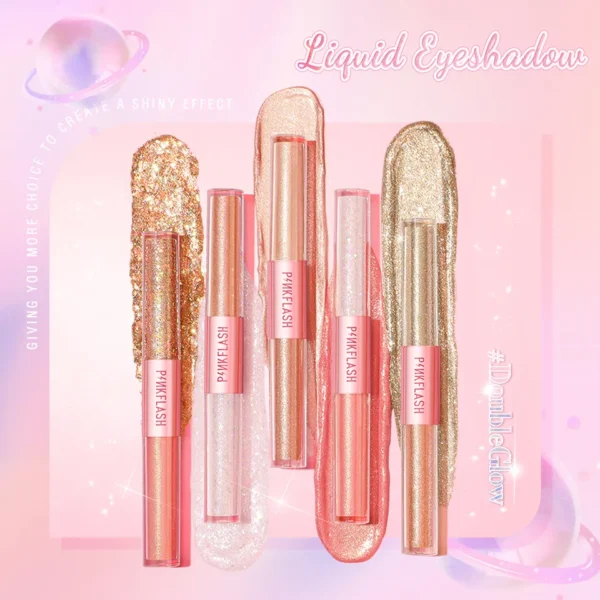 Sombras líquida  glitter, PINKFLASH, Dupla Cabeça, Impermeável, Alto Pigmento, Longa Duração, Sombra Leve, Maquiagem Cosméticos - Image 10