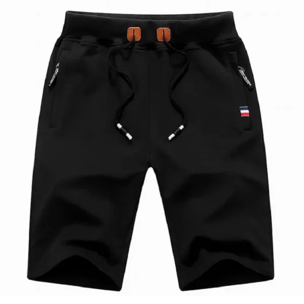 Bermudas masculina de algodão, casual, calças de verão, roupas de praia pretas, marca clássica, novo, 2023 - Image 6