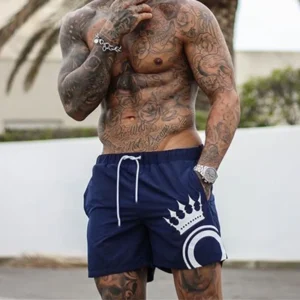 Shorts masculino esportivos, de secagem rápida, calça casual, corredor fino, moda praia, roupa de rua, verão