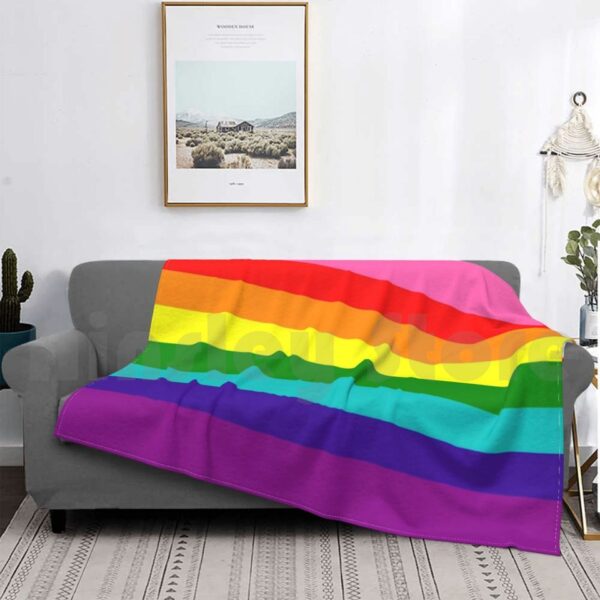 Cobertor de flanela LGBTQ, Orgulho arco-íris, Cobertores vintage para cama, Sofá, Leve, Macio, Cama Aconchegante, Quente. - Image 6