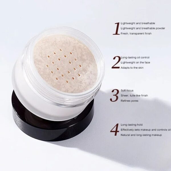 Pó facial transparente Jalas, make-up de longa duração, óleo-controle, conjunto de maquiagem, conjunto de 29g - Image 4
