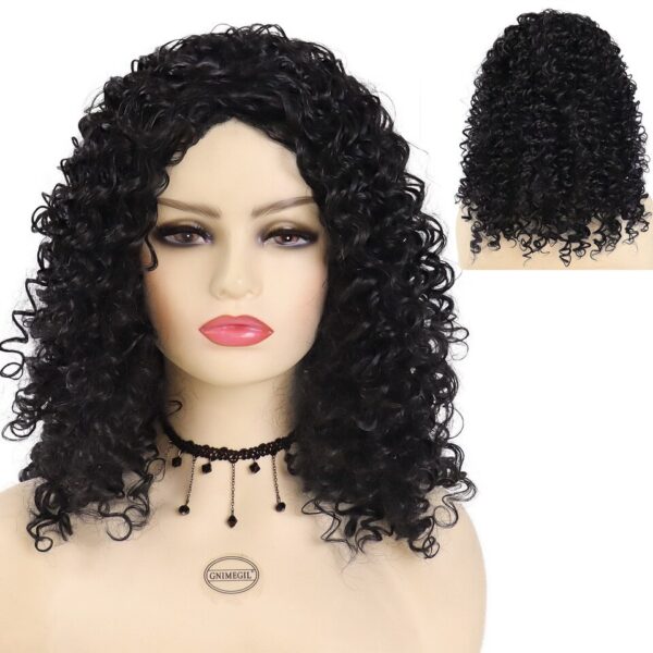 Perucas sintética Afro, GNIMEGIL, cor ruiva, longa, perucas encaracoladas, macia, grossa, onda profunda, cabelo feminino. - Image 4