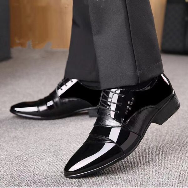 Sapatos de couro masculino Oxford de laca, sapatos luxuosos, sapatos de dedo apontado, sapatos clássicos Derby, tamanho 38-48 - Image 23
