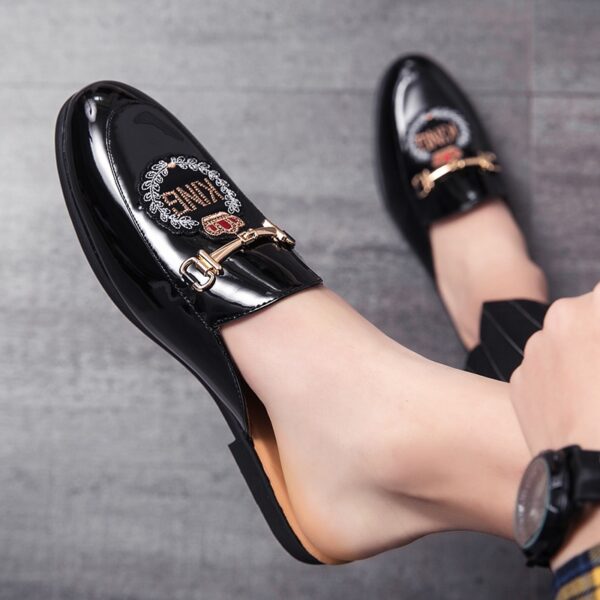 Chinelos masculino de cabeça, sandálias pretas, sandálias esculpidas à mão respiráveis, sapatos da moda europeia e americana, tamanhos masculinos 38-45, novo, verão - Image 4