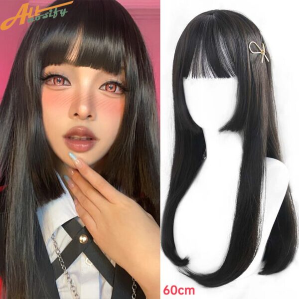 Perucas de cabelo sintético, LGBTQ, Allaosify, cosplay lolita feminino acessórios de cabelo longo encaracolado onda rosa azul anime cosplay. - Image 4