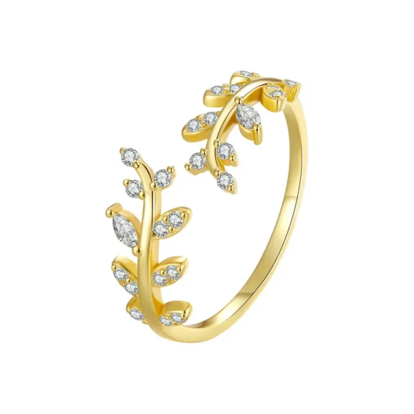 Anéis feminino prata esterlina, Bamoer-925, jóias finas com design delicado folha, 2 cores, estilo coreano, presente - Image 5