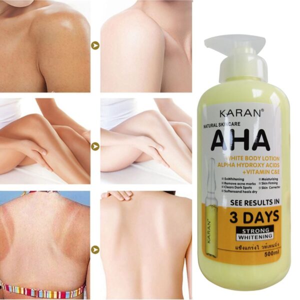 Loção corporal hidratante, 500ml,  clareamento loção corporal ácidos hidroxi alfa + vitamina c, clareamento da pele da loção do creme do corpo - Image 5