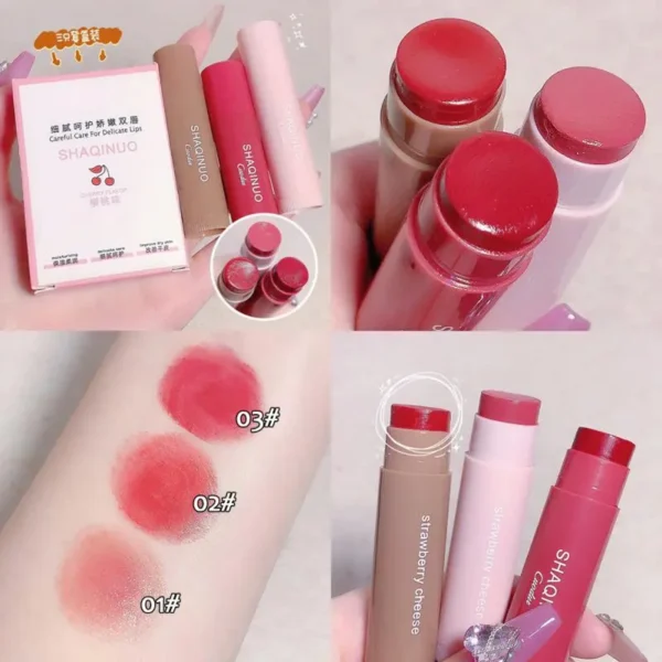 Batom hidratante, Rachadura seca rachado, Loção labial, Esmalte labial vívido, Vermelho matizado, Outono, Inverno - Image 5