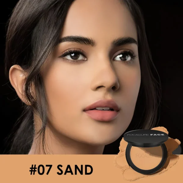 Pó facial prensado à prova d'água, Focallure, maquiagem de longa duração, cobertura total para o rosto, pó compacto, cosméticos base, 9 cores - Image 13