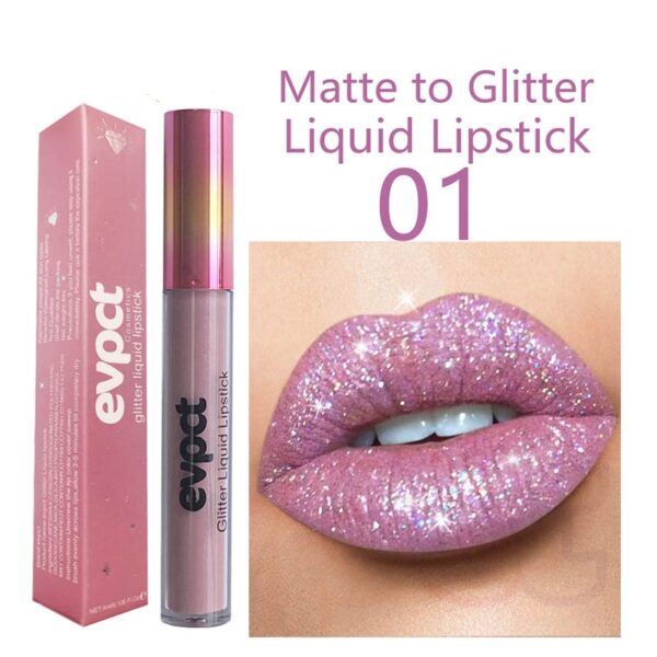 Batom líquido Diamond Pearl, Waterproof Diamond Shimmer Glitter Lip Gloss, 18 Cores Matte Glitter, Color Lip Gloss Sexy Make Up - Image 14
