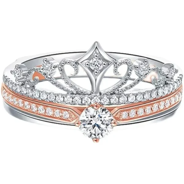 Anéis feminino,Moissanite Diamante, Anéis de Noiva, S925 Sterling Silver, Duplo Cor, 2 em 1 Jóias Finas, Luxuoso, 0.3ct - Image 4