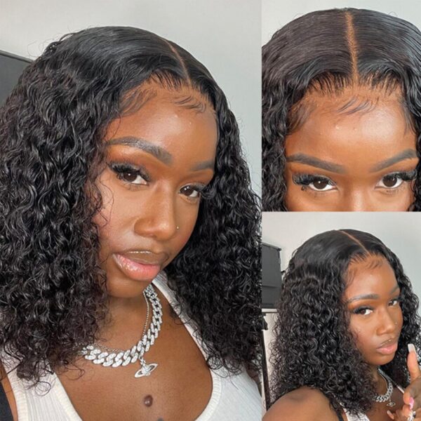 Perucas Curta Bob Lace Frontal, cabelo humano, 13x4, onda profunda, 180 Densidade - Image 6
