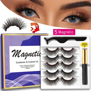 Cílios magnéticos, MB,  Set com pinças Eyeliner, cílios 3D Mink, cílios falsos naturais, Magnetique, 5 pares, Novo