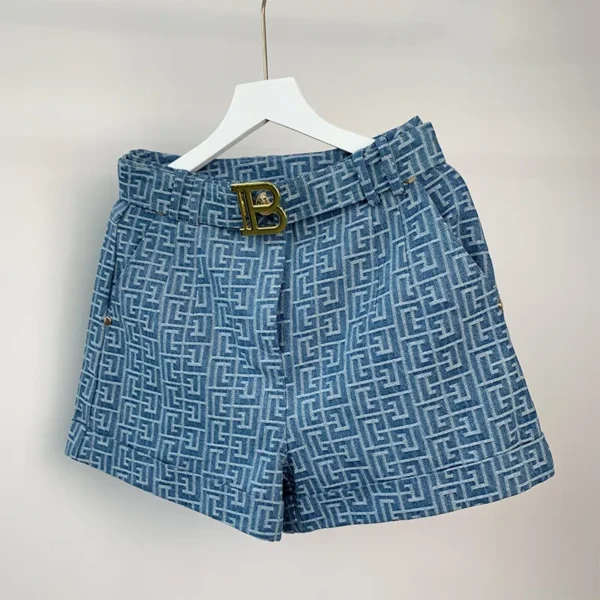 Shorts feminino jeans lavados com cinto, calça jeans de qualidade, textura rosa, estilo casual, opção de 6 cores - Image 6