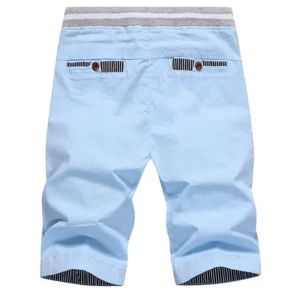 Bermudas masculina de algodão, casual para praia, calção de boardshort, cordão, calção elástica na cintura, moda, verão, quente, 2023 - Image 3